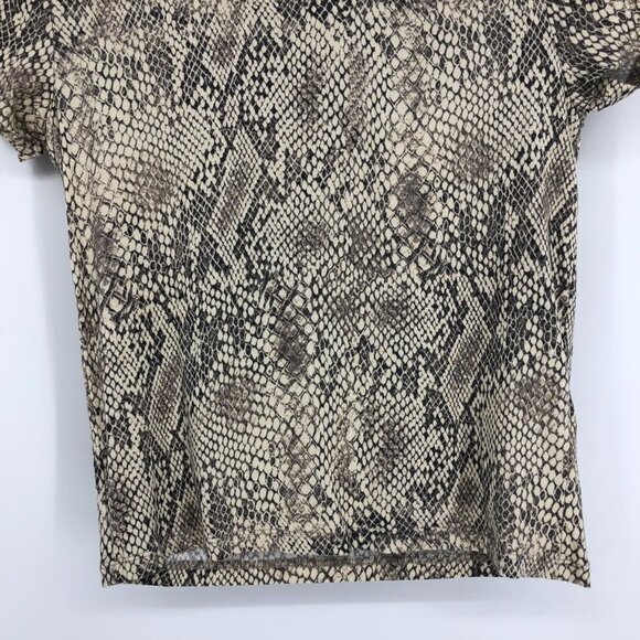 Aritzia Babaton Everyday T-Shirt in Light  Grey Smoke Snakeskin Print Size XXS - Picture 8 of 16